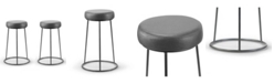 Glamour Home Set of 2 Amie Backless Counter Stool with Gunmetal Frame